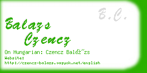 balazs czencz business card